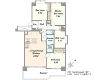 【東京都/江戸川区小松川】小松川グリーンハイツ 1号棟 間取り図