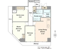 【東京都/江東区亀戸】ヴェラハイツ亀戸 間取り図