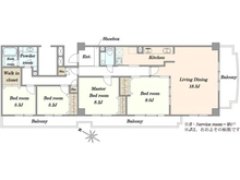 【東京都/墨田区立花】サンパティック立花リビエール 間取り図