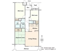 【千葉県/船橋市古作】ライオンズマンション船橋法典 間取り図