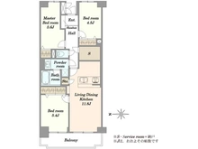 【東京都/江東区大島】東大島ファミールハイツ1号棟 間取り図