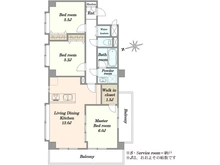 【東京都/江東区亀戸】亀戸リリエンハイム501号室 間取り図