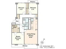 【千葉県/千葉市美浜区真砂】検見川ハウス D棟 間取り図