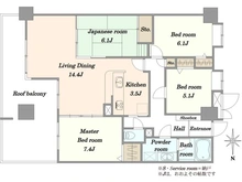 【千葉県/千葉市美浜区真砂】セザール検見川浜 間取り図