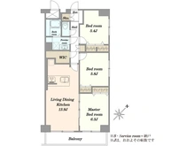 【埼玉県/鶴ヶ島市大字脚折】パークヒルズ若葉スカイハイツ 間取り図
