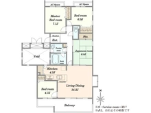 【千葉県/船橋市飯山満町】コスモ津田沼グレイスシティD棟 間取り図