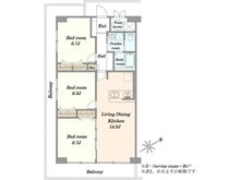 【千葉県/千葉市花見川区柏井】 ソレイユ鷹の台Ⅾ棟 間取り図