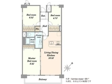 【埼玉県/入間郡三芳町みよし台】東武みよしみずほ台サンライトマンションB棟 間取り図