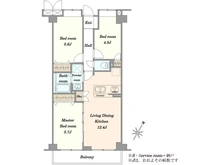 【埼玉県/坂戸市関間】ダイアパレス若葉 間取り図