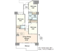 【千葉県/千葉市中央区宮崎町】エステスクエア青葉の森二番館 間取り図
