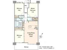【千葉県/千葉市中央区祐光】ペルル千葉中央 間取り図