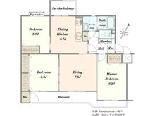 【千葉県/千葉市美浜区幕張西】海浜幕張コーポ 6号棟 間取り図
