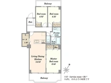 【千葉県/千葉市花見川区幕張町】幕張ファミールハイツ 4号棟 間取り図