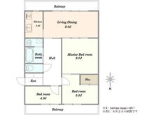 【千葉県/習志野市袖ケ浦】マープル津田沼スカイハイツ A棟 間取り図