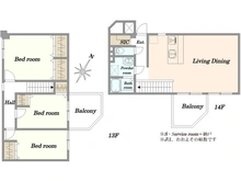 【千葉県/千葉市美浜区真砂】検見川パークマンション B棟 間取り図