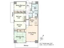 【千葉県/千葉市美浜区幸町】千葉ポートガーデニア 間取り図