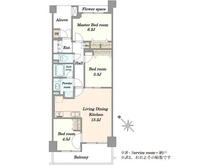 【千葉県/千葉市稲毛区稲毛東】レジデンシャルコート稲毛　C棟 間取り図
