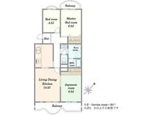 【千葉県/千葉市若葉区みつわ台】みつわ台第三ハイツ 1号棟F棟 間取り図