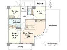 【埼玉県/春日部市備後西】ライオンズマンション武里 間取り図