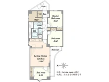 【千葉県/千葉市美浜区真砂】検見川パークハウスB棟 間取り図