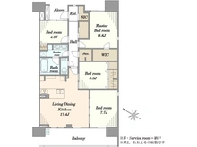 【千葉県/千葉市美浜区打瀬】幕張サウスコート A棟 間取り図