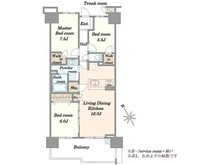 【千葉県/千葉市美浜区稲毛海岸】 プラウドシティ稲毛海岸レジデンスＩ 間取り図