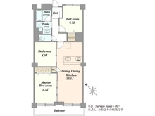 【千葉県/習志野市谷津】ソフトタウン谷津遊園 2号棟 間取り図