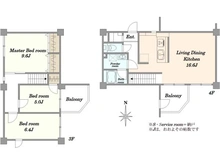 【千葉県/千葉市美浜区真砂】検見川パークマンション B棟 間取り図