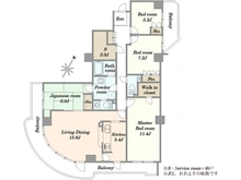 【千葉県/千葉市花見川区瑞穂】瑞穂の杜ガーデンプラザ新検見川20番館サウスリッジ 間取り図