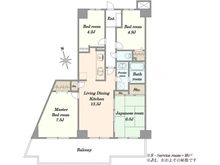 【千葉県/富里市日吉倉】成田プリンスハイツ 間取り図