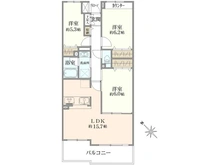 【埼玉県/川越市旭町】ヴィルヌーブ川越 間取り図