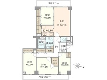 【埼玉県/越谷市蒲生寿町】ヴィルヌーブ南越谷 A棟 間取り図