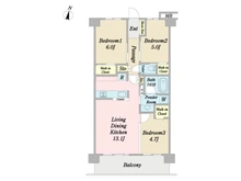 【千葉県/松戸市東平賀】エクセレントシティ北小金 間取り図