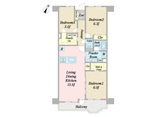 【千葉県/柏市豊四季】モア・ステージ南柏 間取り図