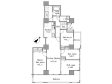 【神奈川県/横浜市都筑区仲町台】プロムナード仲町台3号棟 間取り図