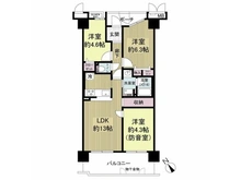 【大阪府/大阪市城東区新喜多東】四季彩都けやき館　防音室あり 間取り図