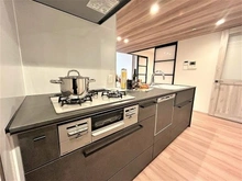 【大阪府/大阪市浪速区湊町】ローレルタワー難波 食器乾燥暖房機、浄水器付きのキッチンです。