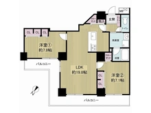【大阪府/大阪市福島区玉川】キングマンション堂島川 間取り図