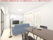【東京都/府中市本宿町】マイキャッスル府中西 外観：家具の配置のしやすい広々としたリビングダイニング