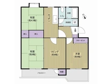 【神奈川県/横浜市緑区長津田町】東向地団地5号棟 間取り図