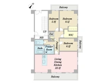 【埼玉県/志木市館】志木ニュータウン中央の森参番街八号棟 間取り図