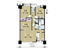 【兵庫県/神戸市東灘区魚崎西町】モンセーヌ住吉川公園1番館 間取り図