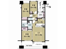 【大阪府/高槻市上牧北駅前町】ルイシャトレ高槻上牧 間取り図