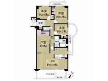 【大阪府/枚方市北山】ひらかた北山アミスタ9号棟 間取り図