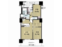 【大阪府/寝屋川市香里南之町】ブランズタワー香里園ロジュマン 間取り図