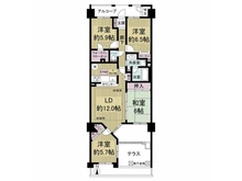 【京都府/京都市下京区西七条東久保町】コスモシティ梅小路公園 間取り図