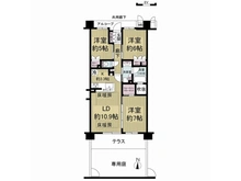 【京都府/京都市右京区宇多野御屋敷町】ル・パルトネール京都御屋敷町 間取り図