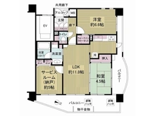 【兵庫県/神戸市中央区熊内橋通】プレステージ神戸熊内パークアベニュー 間取り図