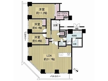 【大阪府/大阪市港区弁天】オークプリオタワー 間取り図