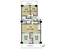 【大阪府/大阪市港区三先】ファミリープラザ朝潮橋B館 間取り図